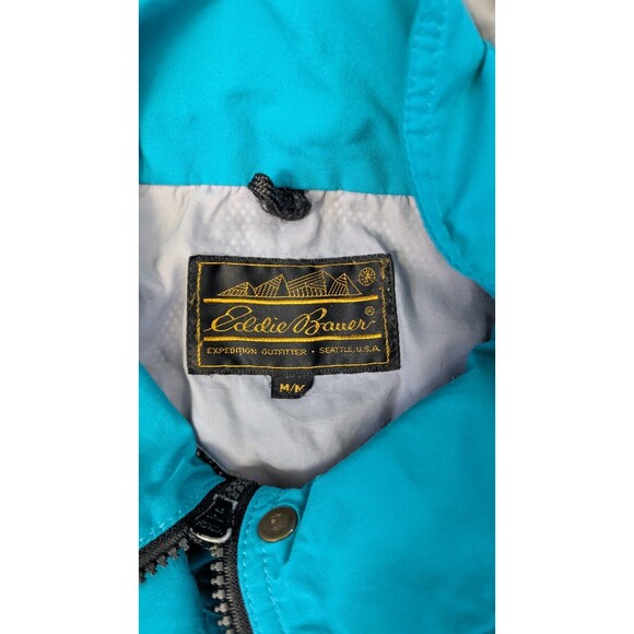 Eddie Bauer Gore-Tex Jacket Turquoise Full Zip Hooded Vented Women’s Medium (602 - Picture 3 of 5